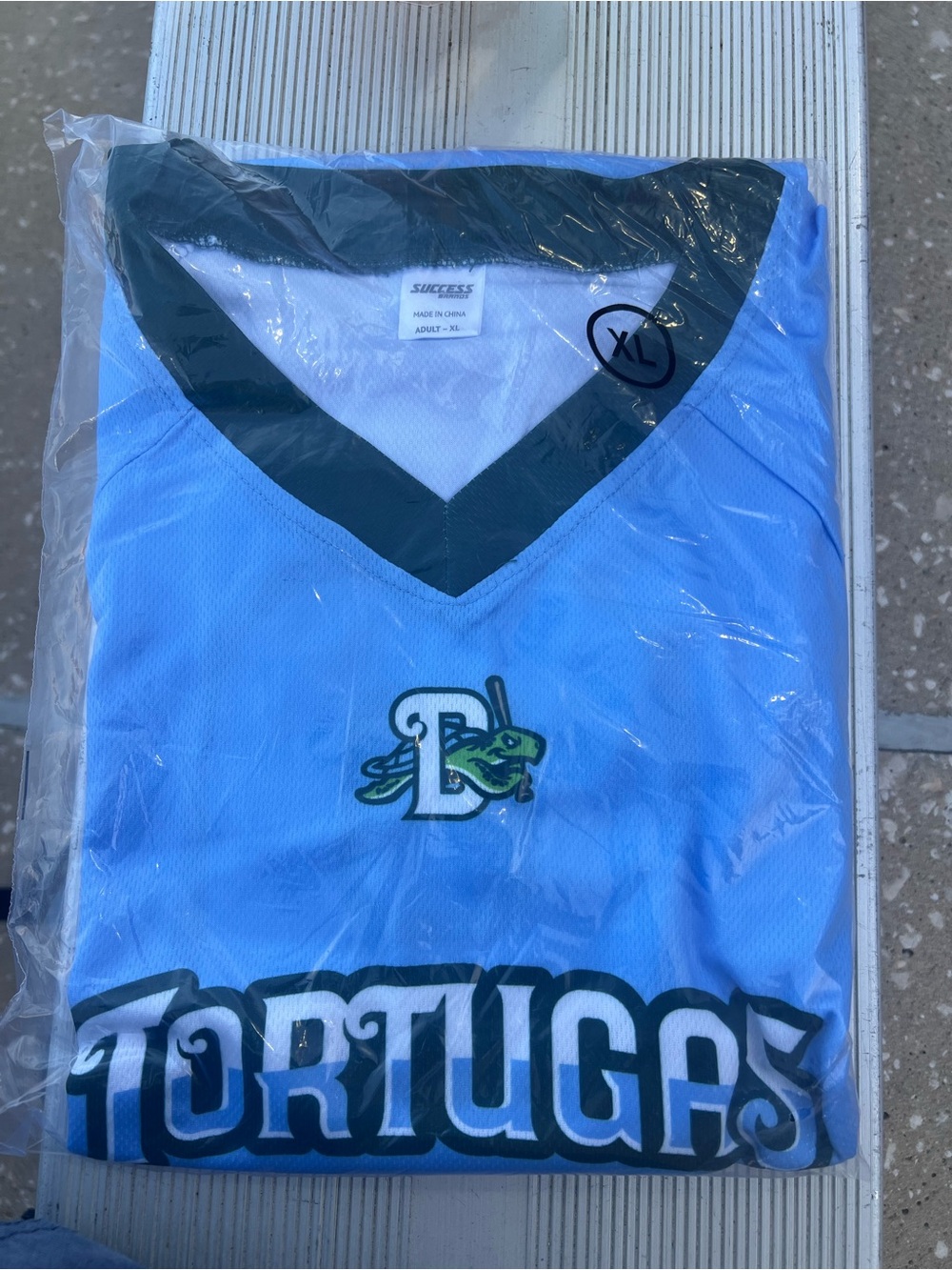 XL Light Blue 'Daytona Tortugas' Football Team Jersey - V-Neck SGA 8-15-26